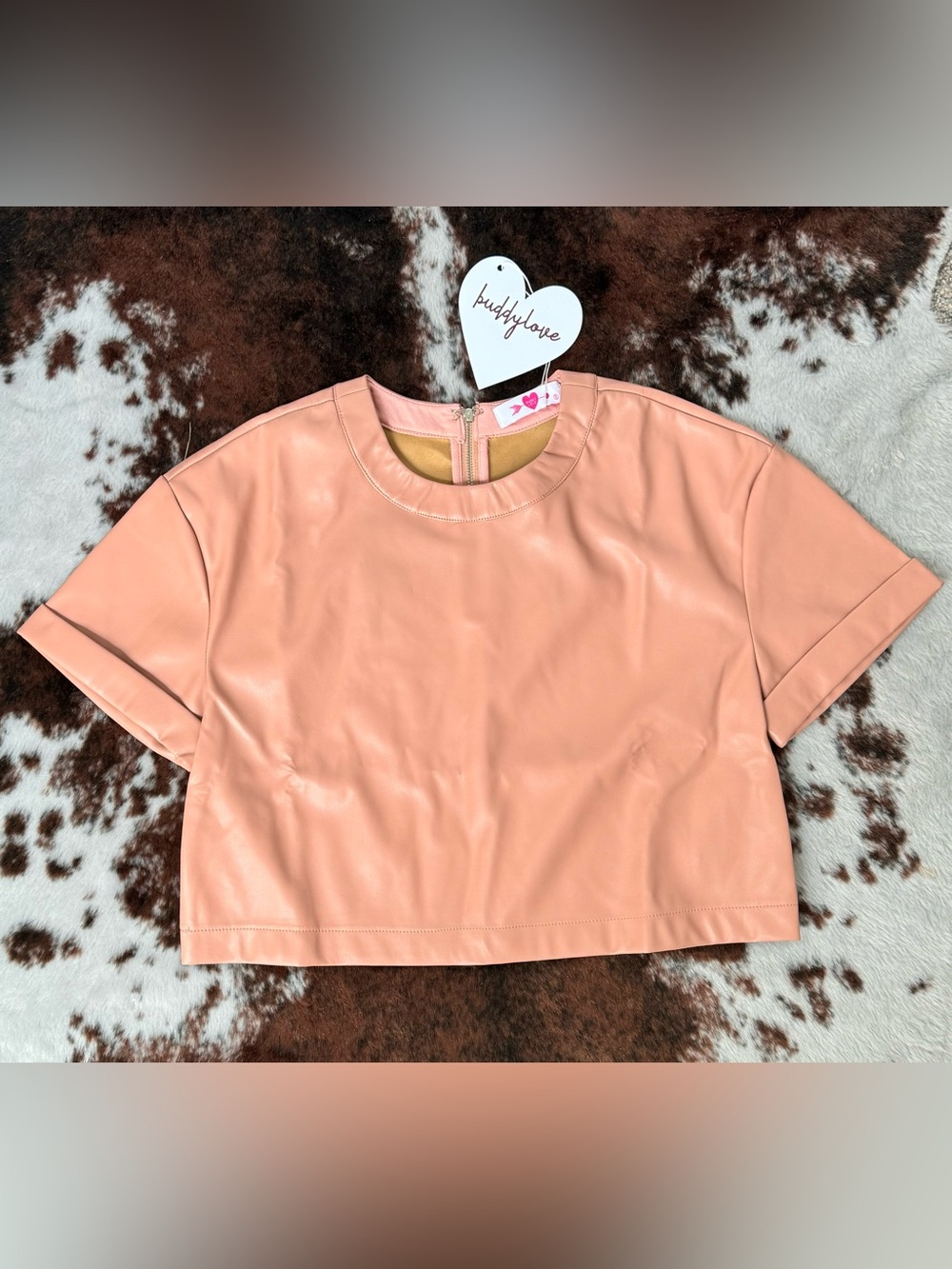 NWT Small BuddyLove Taylor Cropped Vegan Leather Top